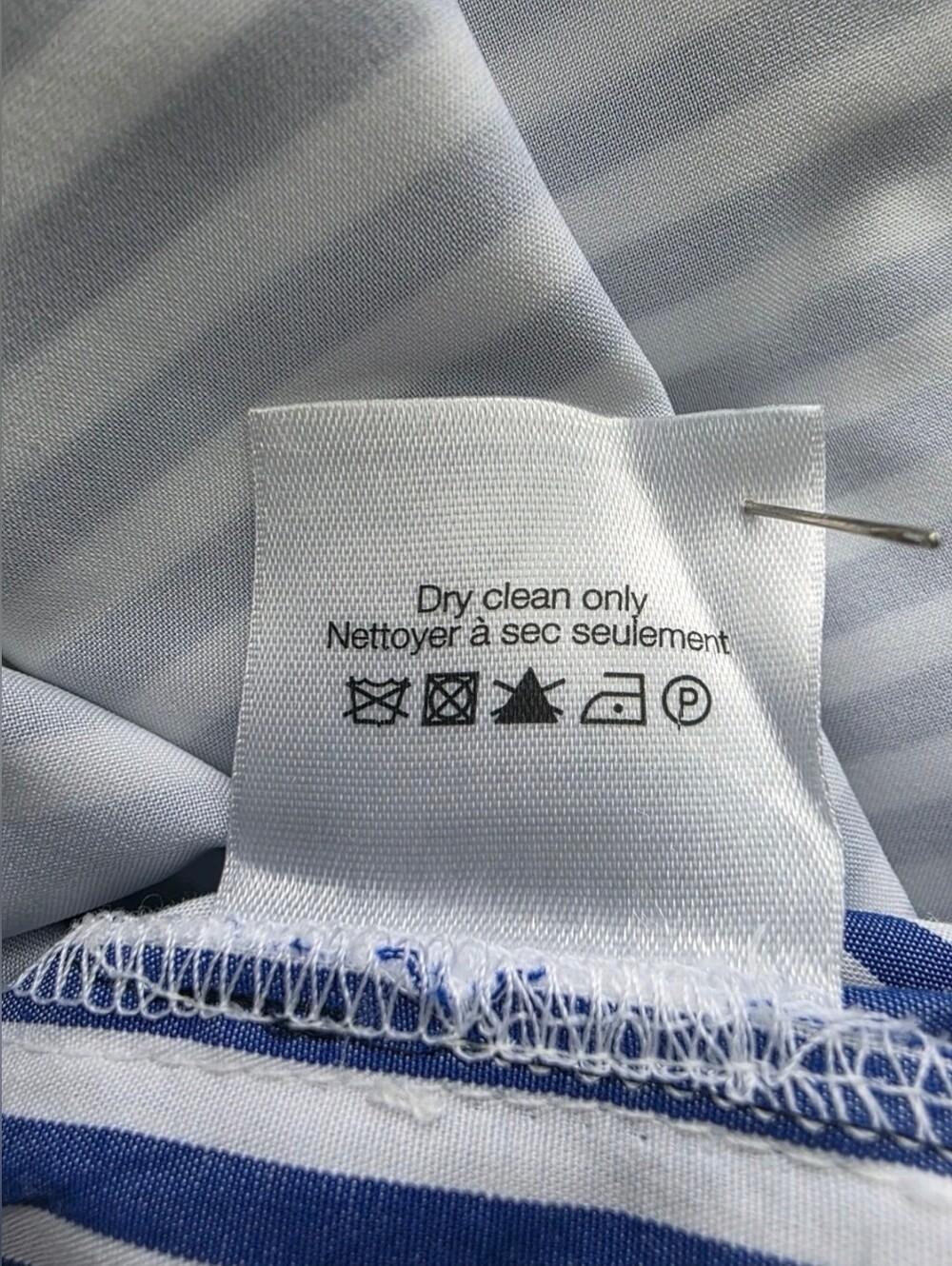 Veronica Beard Womens Ruched Shirt Dress In Blue & White Stripe 100% Cotton Sz 4 - Picture 14 of 16